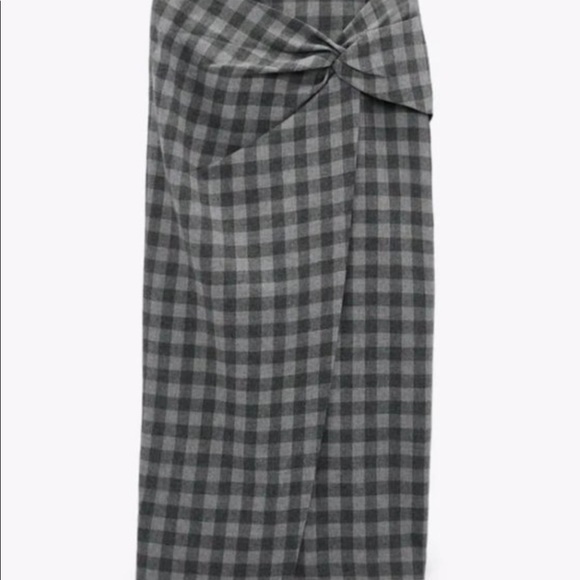 Zara PLAID SKIRT WITH KNOT - Picture 5 of 6